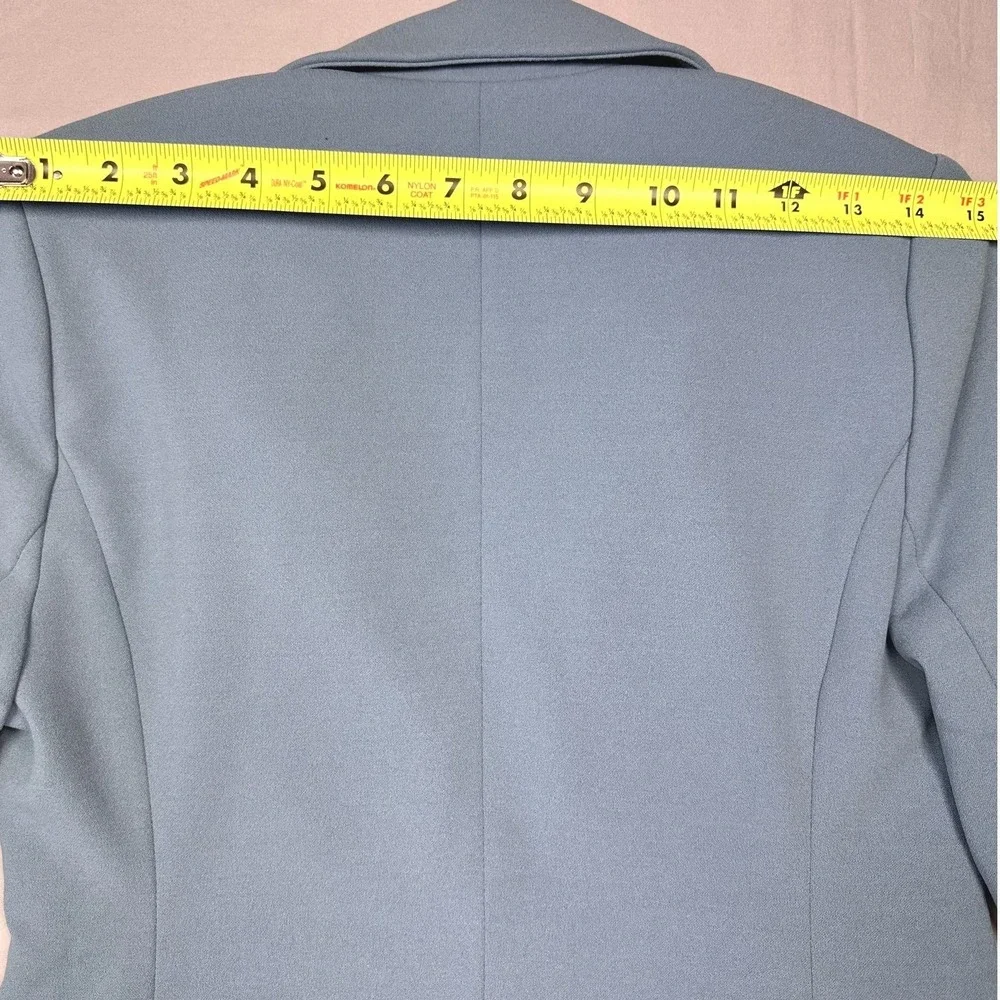 Single Button Blazer Women XXS Blue Embellished Studded Jacket Dopamine Dressing